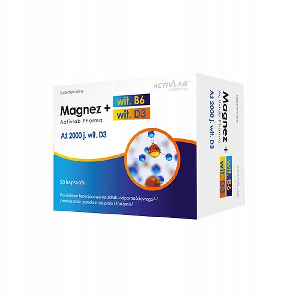 Activlab Magnesium + Vitamin B6 + Vitamin D3 Immunity & Energy 50 Capsules
