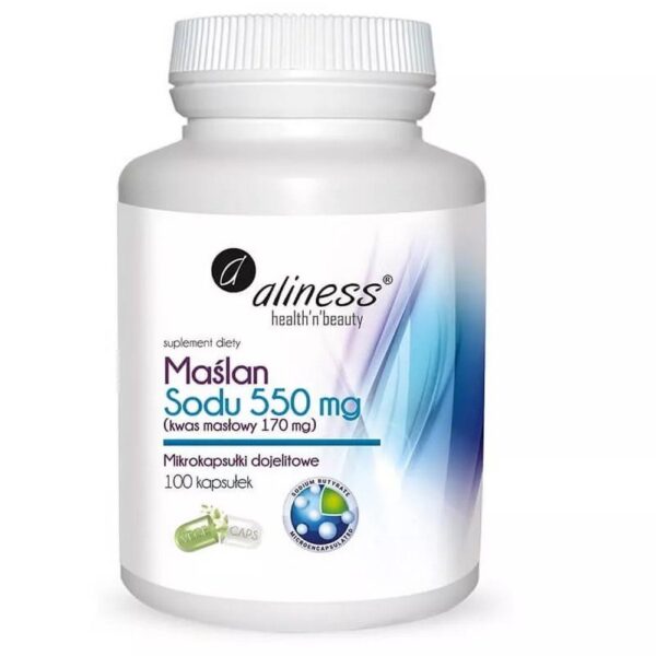 Aliness Sodium Butyrate 550mg Butyric Acid 170mg 100 Capsules