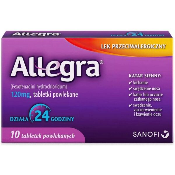 Allegra 120 mg tablets (for allergy, hay fever) 10 pcs