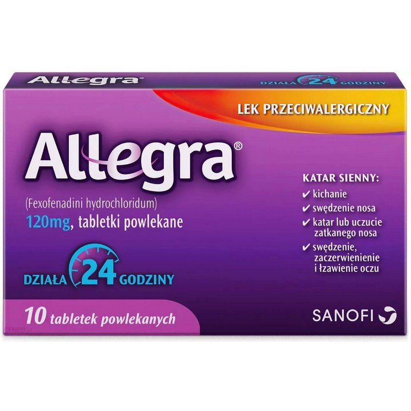 Allegra 120 mg tablets (for allergy, hay fever) 10 pcs