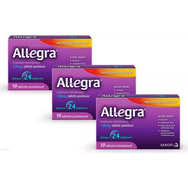 Allegra 120 mg tablets (for allergy, hay fever) 30 pcs