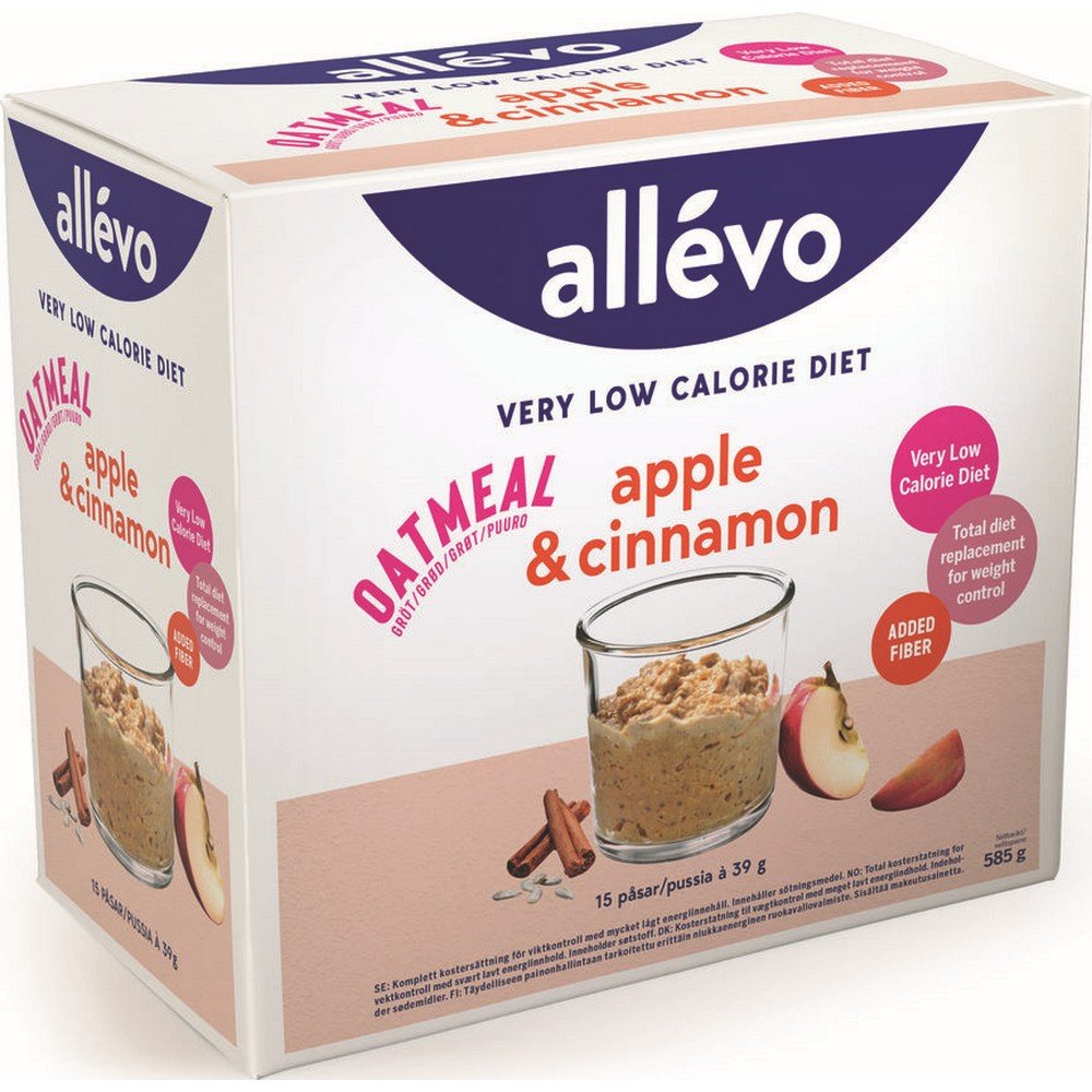 Allevo VLCD Porridge Apple & Cinnamon — 15 × 39 g