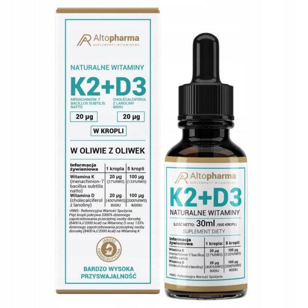 Alto Pharma Vitamins K2 + D3 – Bone & Immunity Support, 30 ml