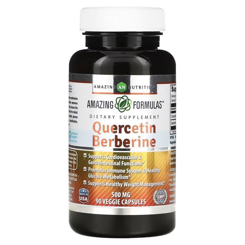 Amazing Nutrition Quercetin Berberine 500 mg 90 Veggie Capsules