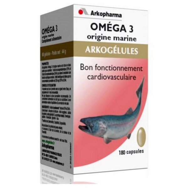 Arkocaps Omega 3 (Marine Origin), 180 Capsules — Arkogélules Oméga 3, Origine Marine