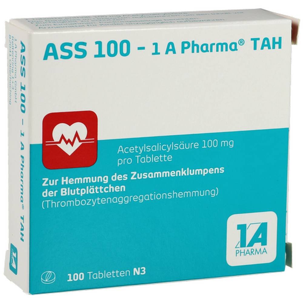 ASS 100 1A Pharma TAH Tablets 100 pcs