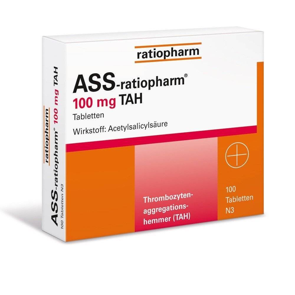 ASS Ratiopharm 100 mg TAH Tablets 100 pcs