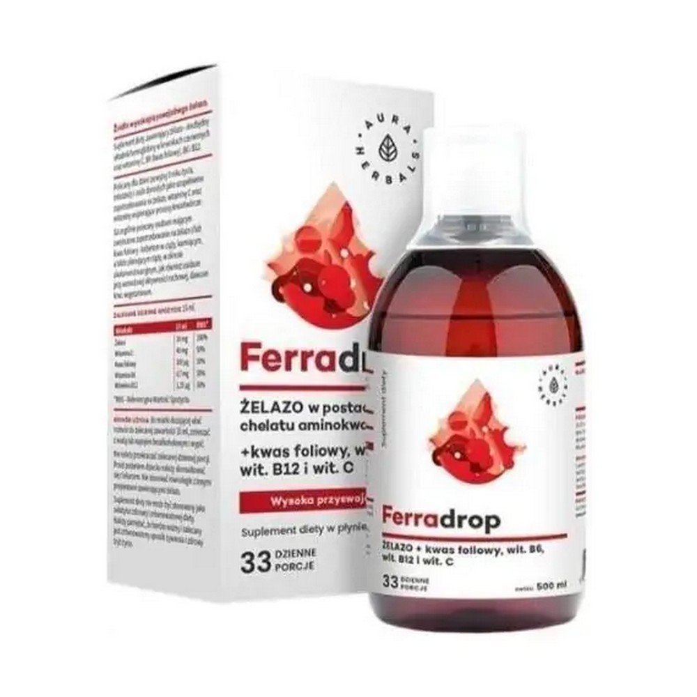 Aura Herbals Ferradrop Highly Absorbable Iron and Folic Acid 500ml