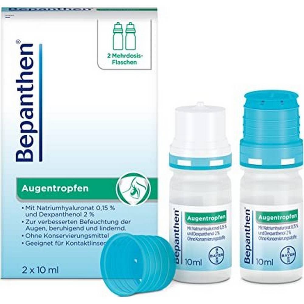 Bepanthen Augentropfen 20 ml (2 × 10 ml) – (Bepanthen eye drops)
