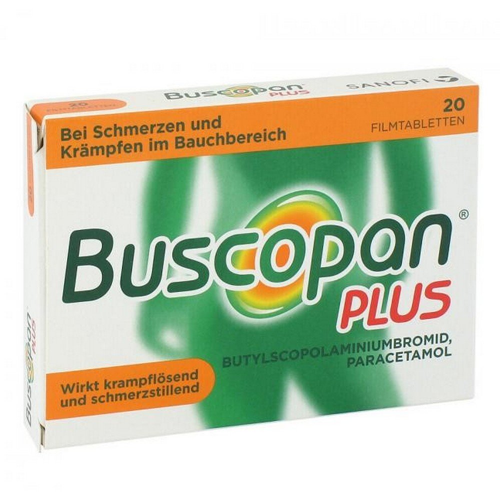 Buscopan Plus 10 mg / 500 mg Film-Coated Tablets 20 pcs