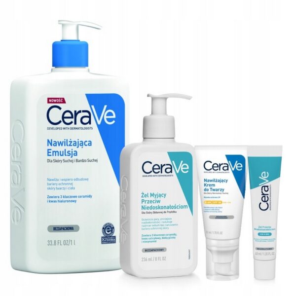 CeraVe Face Cream SPF50 + Cleansing Gel + Acne Gel Set