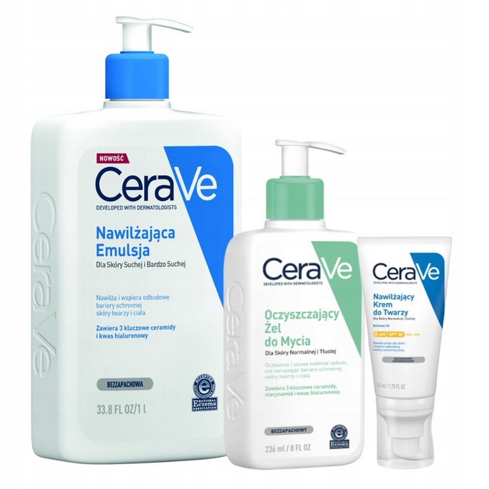 CeraVe Purifying Cleansing Gel + Face Cream SPF30 Set