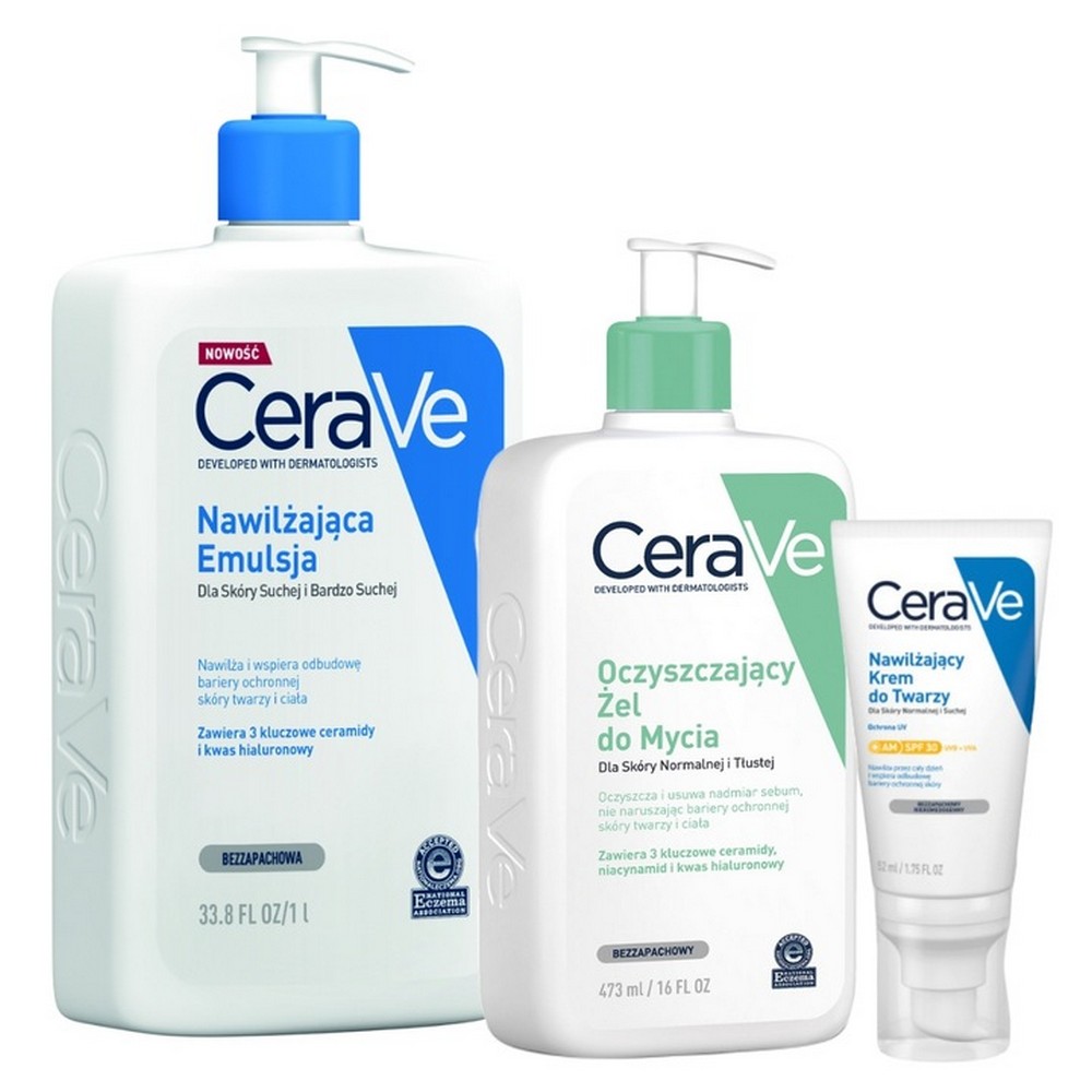 CeraVe Purifying Cleansing Gel 473ml + Face Cream SPF30 Set