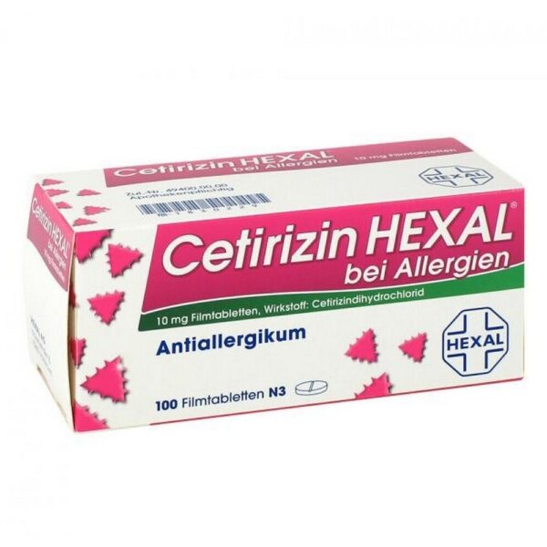 Cetirizin Hexal Film-Coated Tablets for Allergies 100 pcs