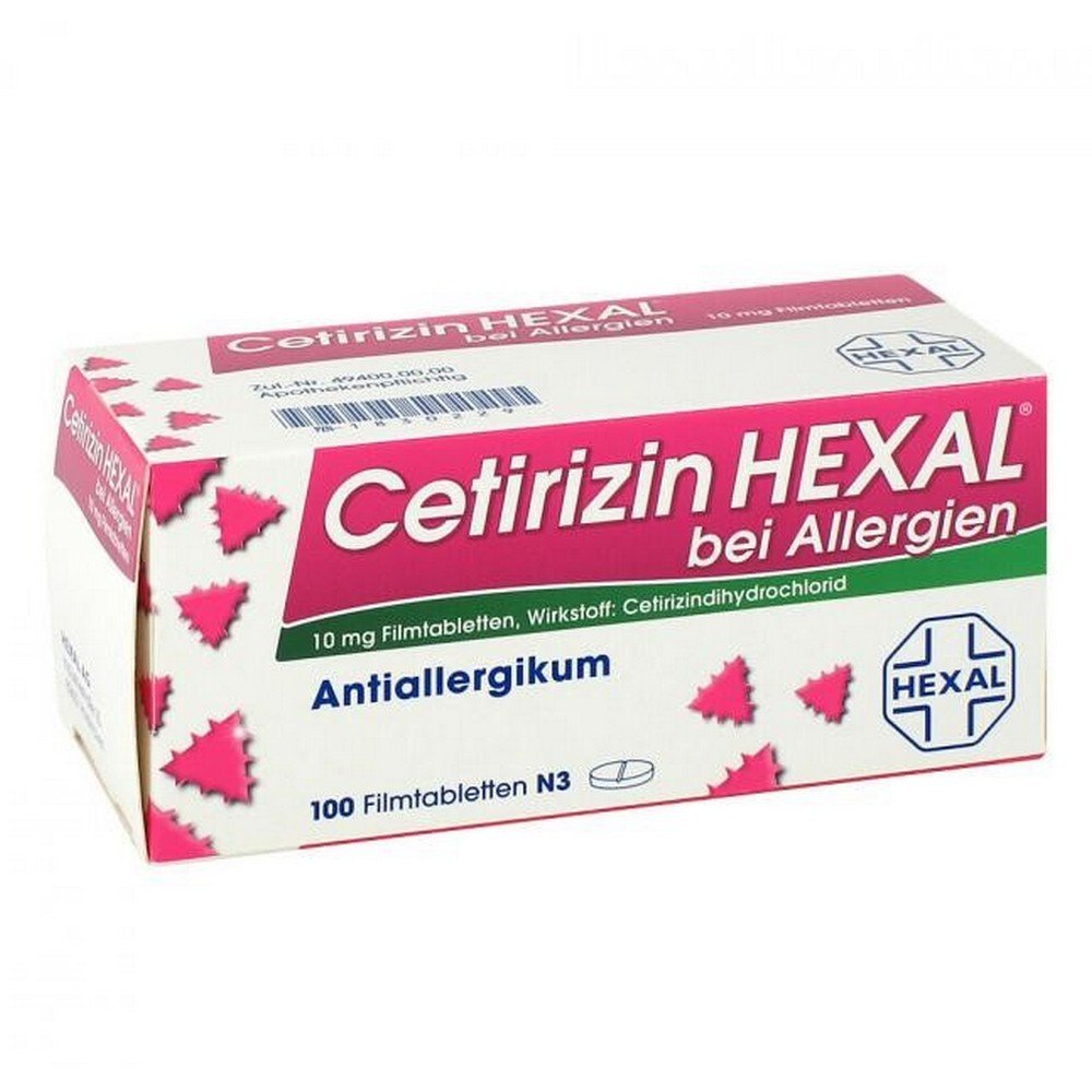 Cetirizin Hexal Film-Coated Tablets for Allergies 100 pcs