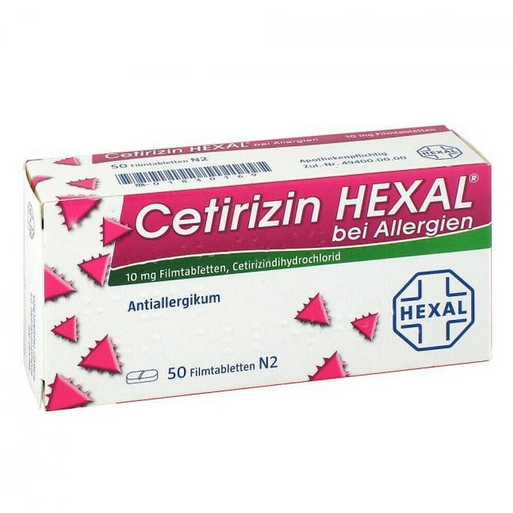 Cetirizin Hexal Film-Coated Tablets for Allergies 50 pcs