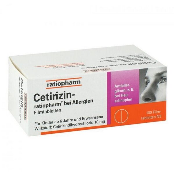 Cetirizin Ratiopharm 10 mg Film-Coated Tablets 100 pcs