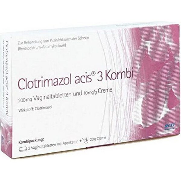 Clotrimazole Acis 3 Vaginal Tablets + 20g Cream Combination Pack