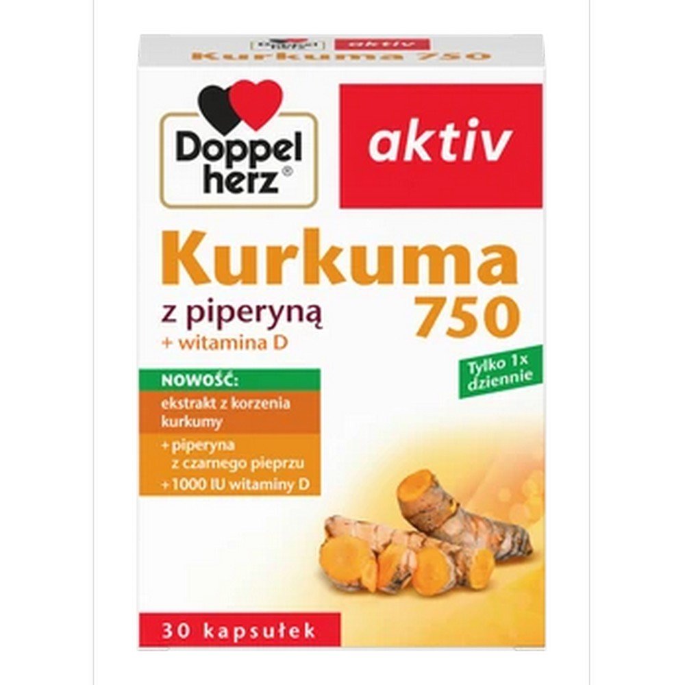 Doppelherz Aktiv Turmeric 750 with Piperine + Vitamin D 30 Capsules