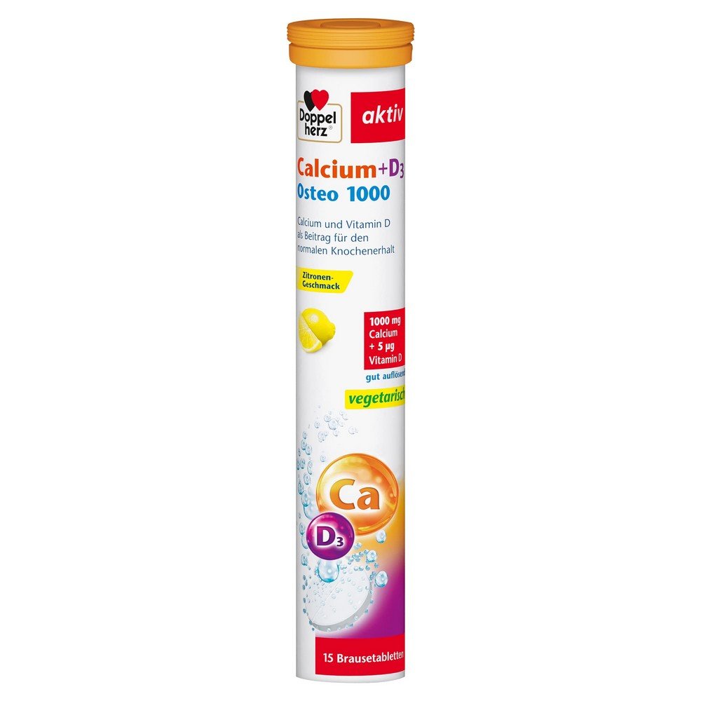 DOPPELHERZ Calcium+D3 Osteo 1,000 effervescent tablets