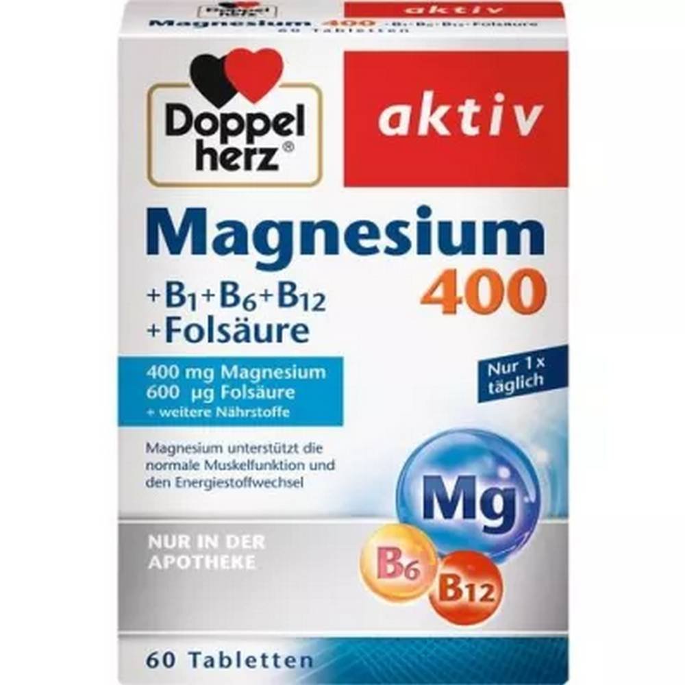 Doppelherz Magnesium 400 + B1 + B12 + Folic Acid 60 Pieces