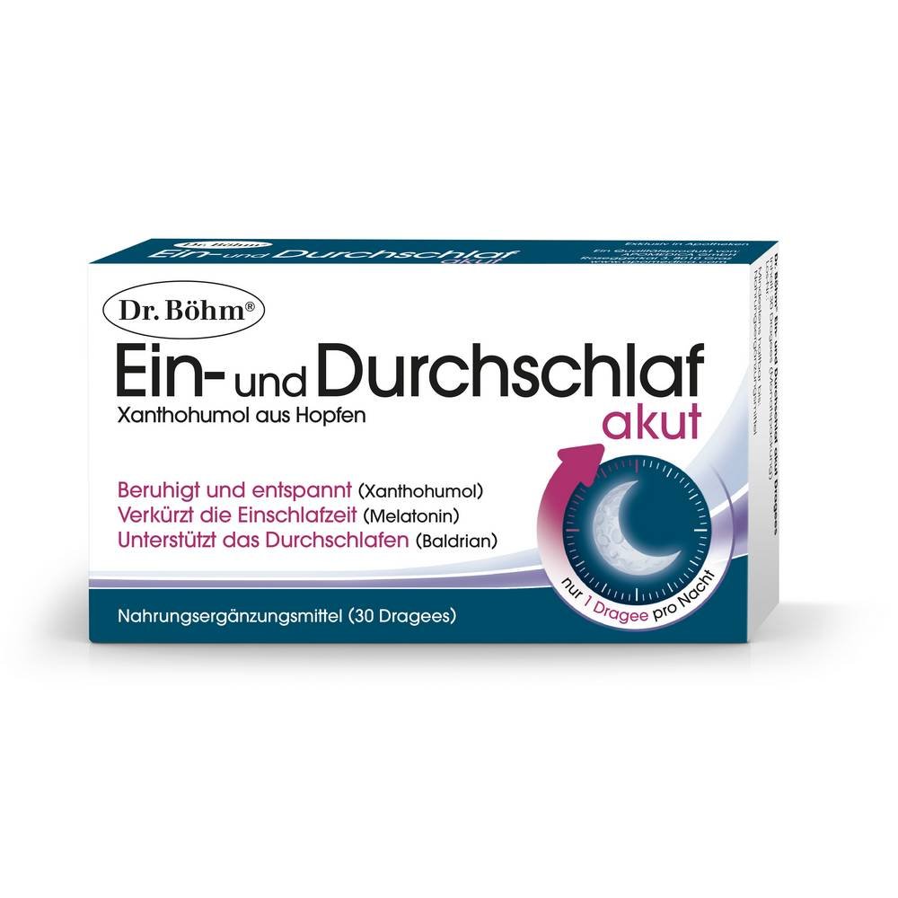 Dr. Böhm Ein- und Durchschlaf Akut Dragees 30 pcs (Dr. Böhm Acute Dragees for Falling Asleep and Staying Asleep)