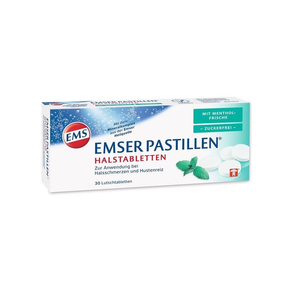 Emser Pastillen zuckerfrei mit Mentholfrische — 30 Stück (Emser pastilles sugar-free with menthol freshness)