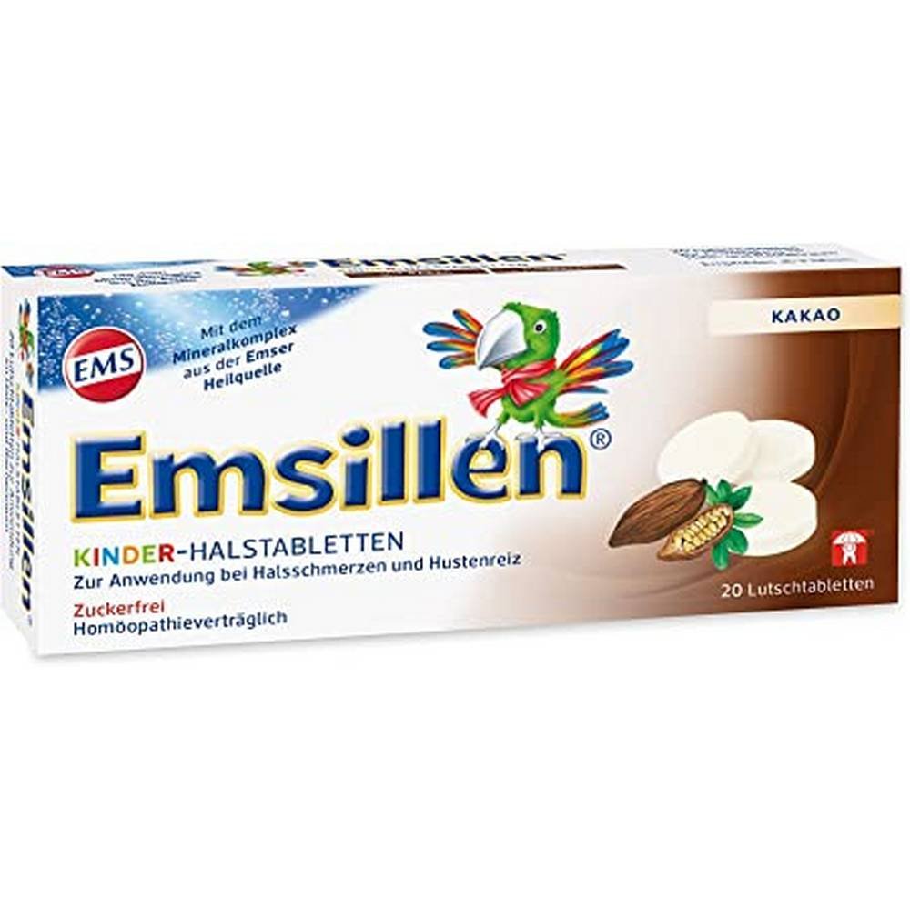 Emsillen Children’s Throat Lozenges Cocoa 20 pcs