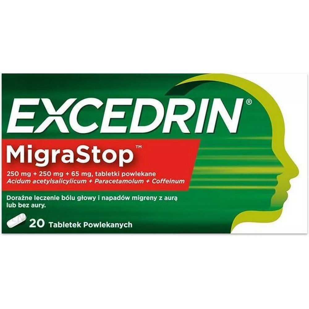 Excedrin Migrastop 20 Tablets. Coated