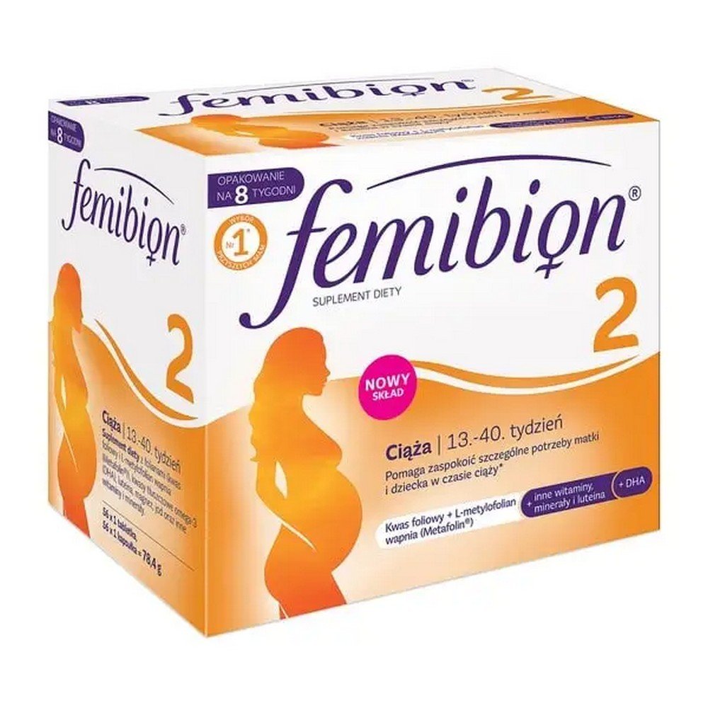 Femibion 2 Pregnancy Coated Tablets and Soft Capsules 56 Plus 56 Pieces