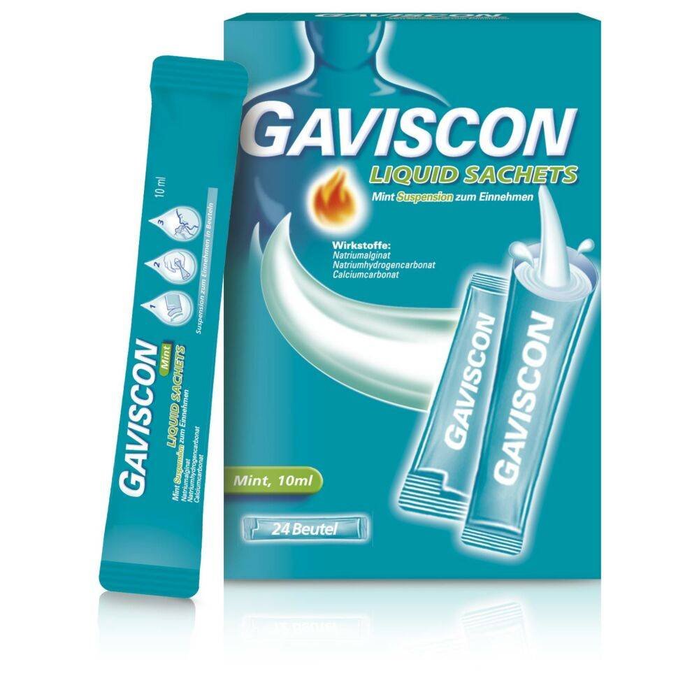 Gaviscon Liquid Sachets Mint Suspension Beutel 24 pcs (Gaviscon Mint Suspension Bags)