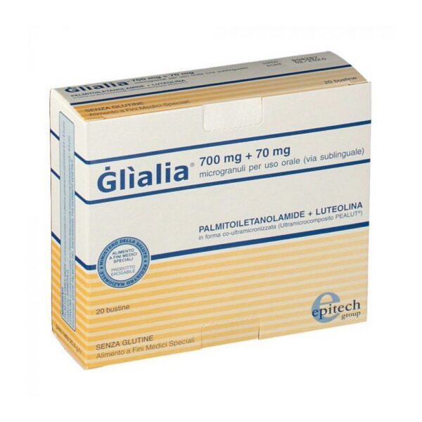Glìalia 700 mg + 70 mg — Food for Neuroinflammatory Disorders, 20 Sachets — Glìalia