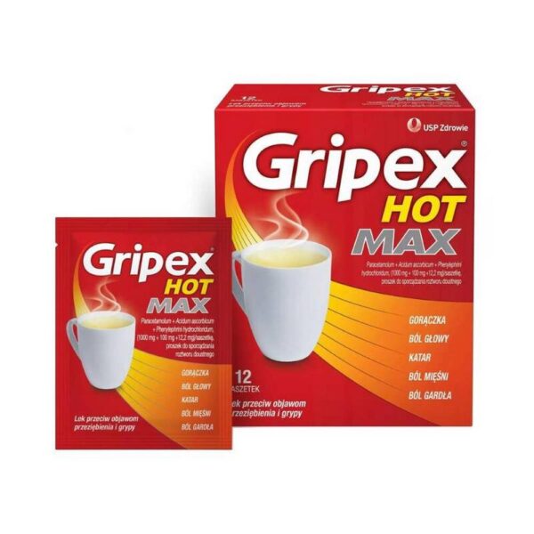 Gripex Hot Max 1000mg/100mg/12.2mg Beutel 12 Stück