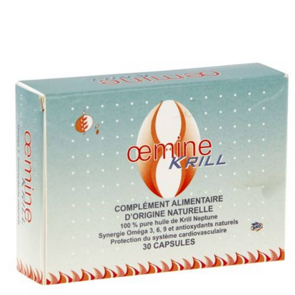 Heart and Circulation Oemine Krill NKO 500 mg, 30 Capsules — Cœur et Circulation Oemine Krill NKO 500 mg Boîte 30