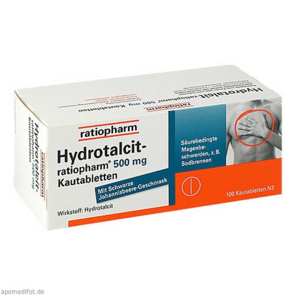 Hydrotalcit Ratiopharm 500 mg Chewable Tablets 100 pcs