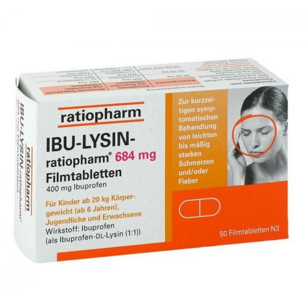 Ibu-Lysin Ratiopharm 684 mg Film-Coated Tablets 50 pcs