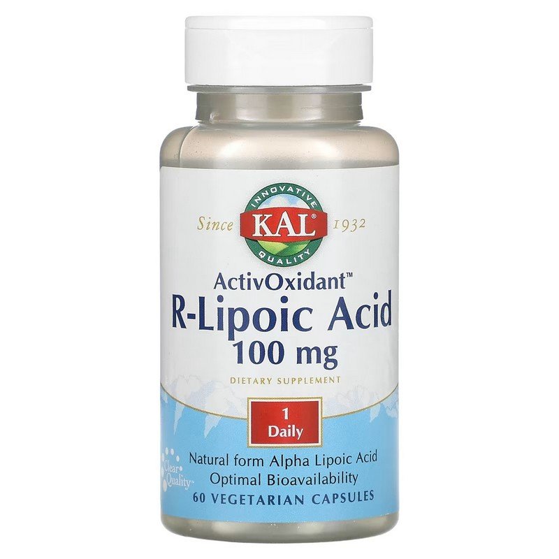 KAL ActivOxidant R-Lipoic Acid 100 mg 60 Vegetarian Capsules
