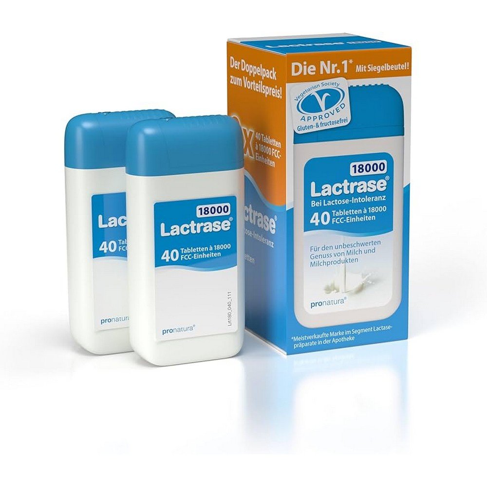 Lactrase 18000 FCC Tablets Dispenser Double Pack 2x40 pcs
