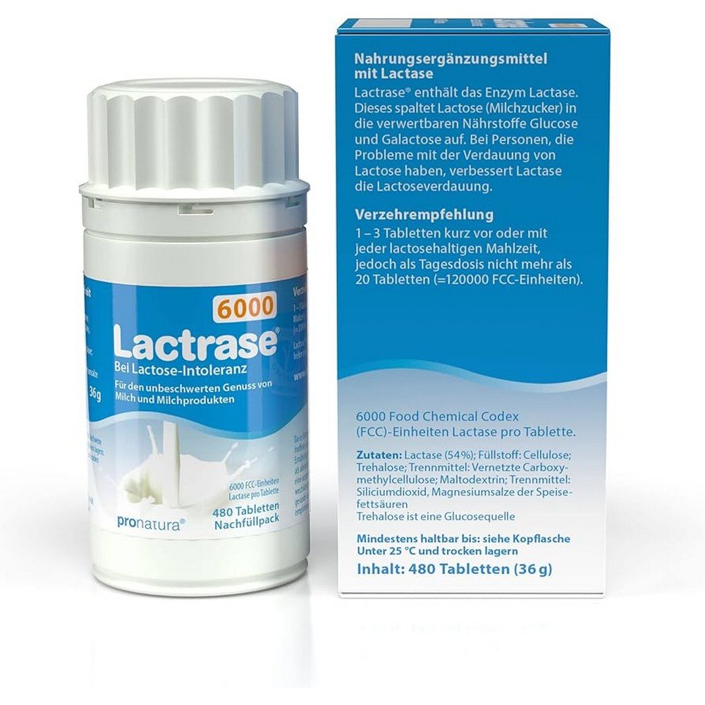 Lactrase 6000 FCC Tablets Click Dispenser Refill Pack 480 pcs