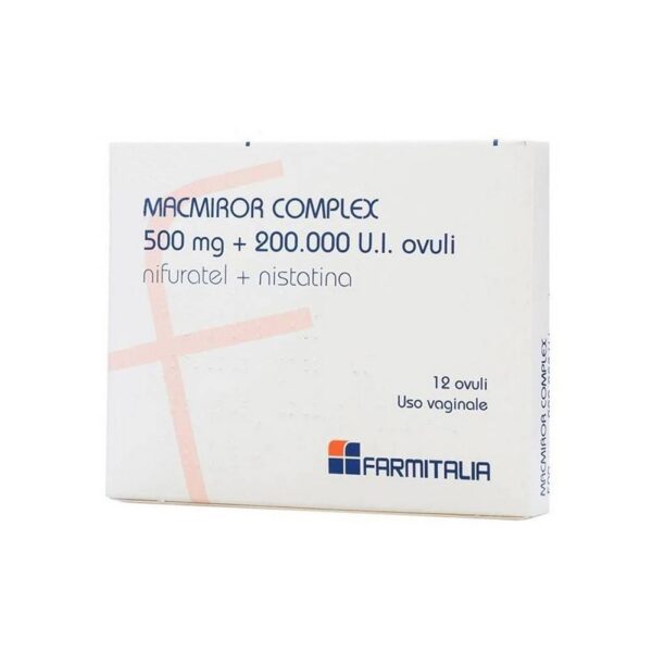Macmiror Complex 500 mg + 200,000 UI, 12 Vaginal Ovules for Candida