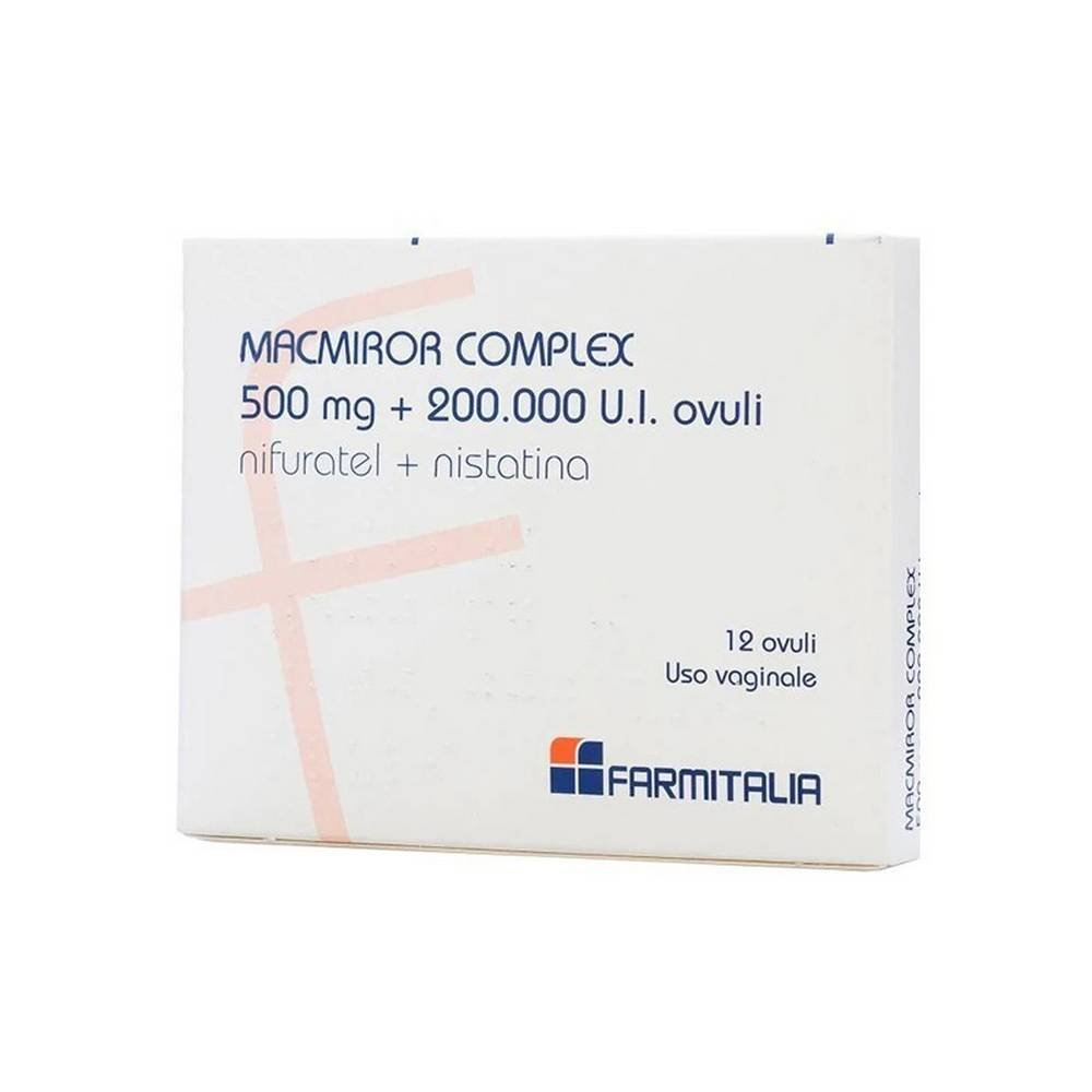 Macmiror Complex 500 mg + 200,000 UI, 12 Vaginal Ovules for Candida
