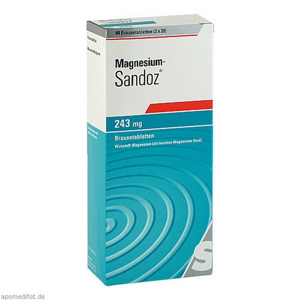 Magnesium Sandoz 243 mg Effervescent Tablets 40 pcs