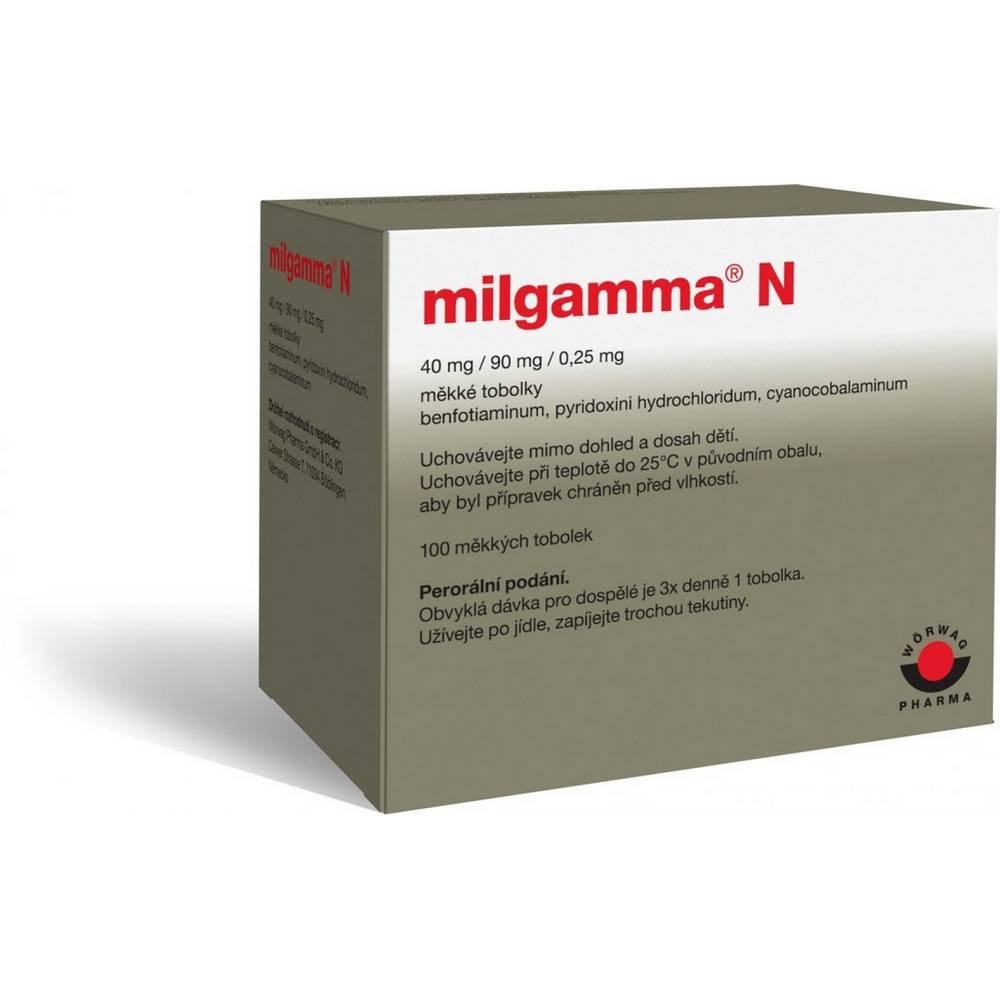 Milgamma N 40 mg / 90 mg / 0.25 mg Tablets 100 pcs