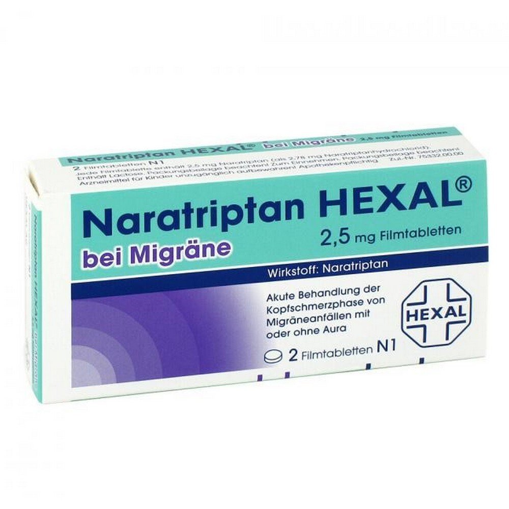 Naratriptan Hexal 2.5 mg Film-Coated Tablets 2 pcs