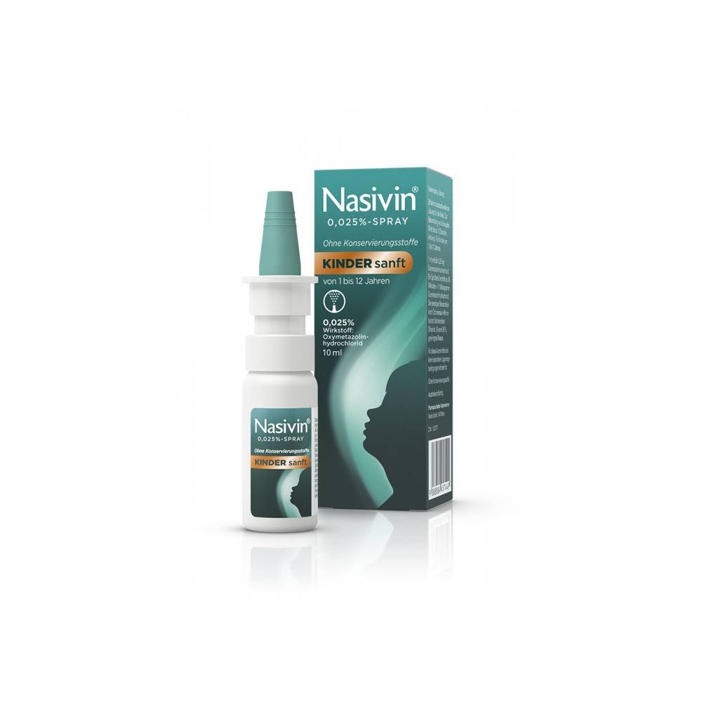 Nasivin Kinder Sanft 0.025% Nasenspray — 10 ml (Nasivin children gentle 0.025% nasal spray)