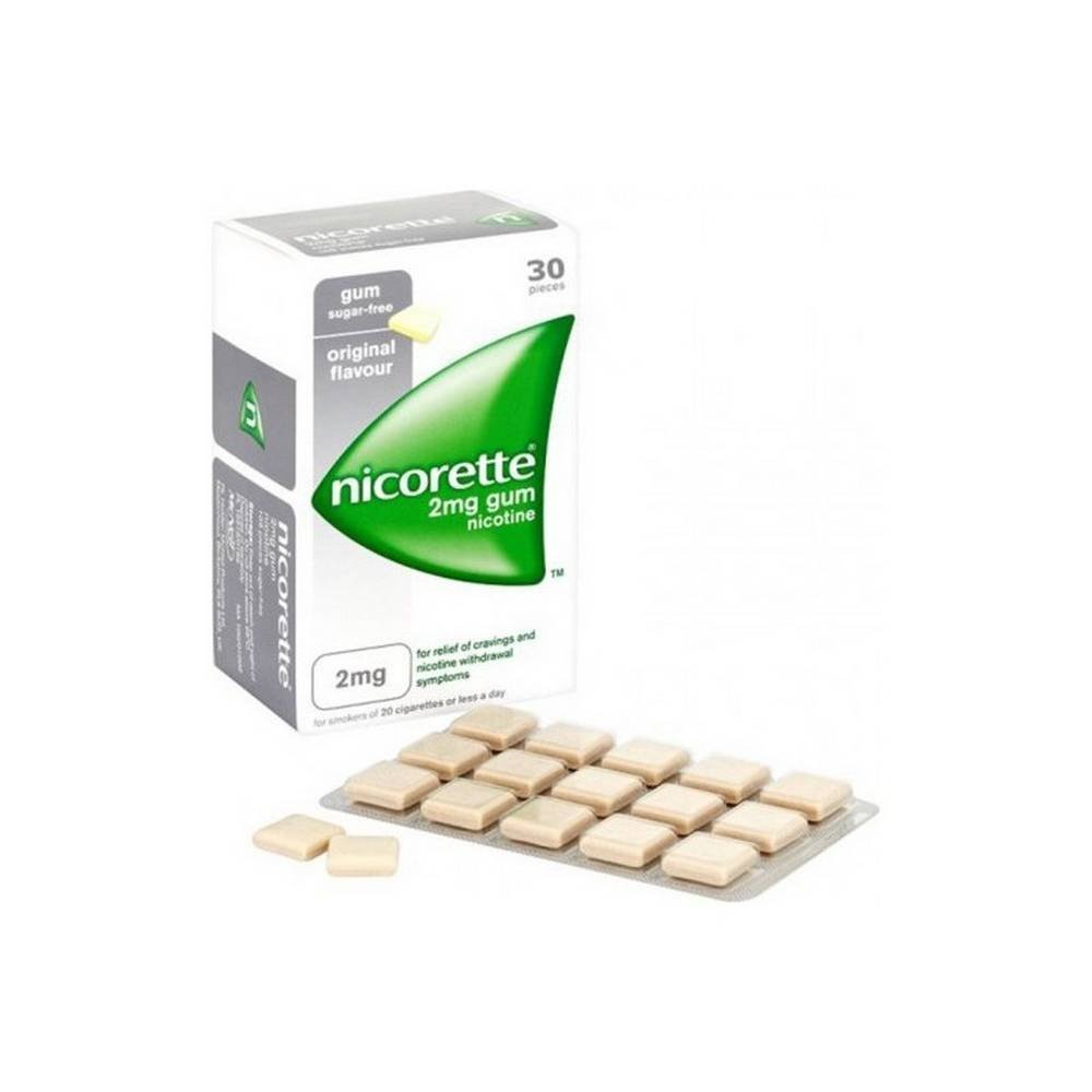 Nicorette 2 mg Original Chewing Gums for Smoking Cessation — 30 pcs