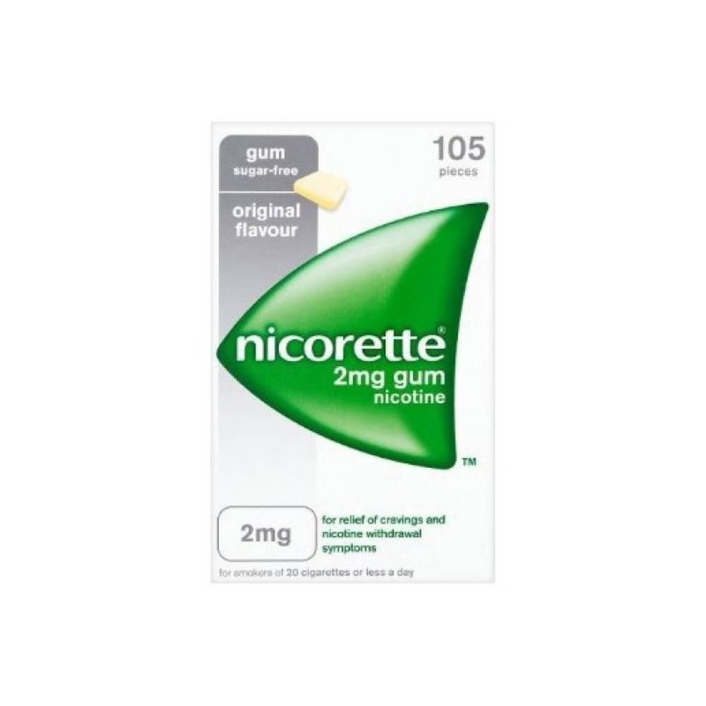 Nicorette 2 mg Chewing Gums for Smoking Cessation — 105 pcs