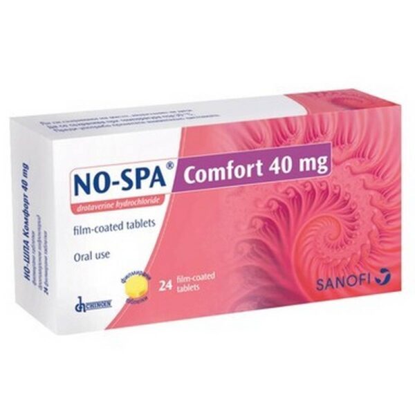 No-Spa Comfort 40 mg, 24 pcs — Но-шпа Комфорт