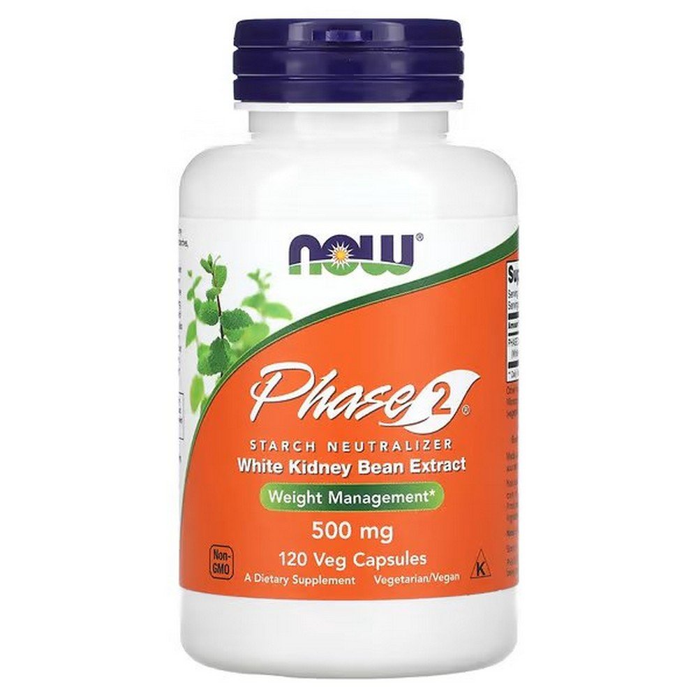NOW Foods Phase 2 – Starch Neutralizer 500 mg, 120 Vegetarian Capsules