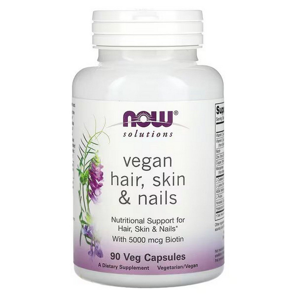 NOW Foods Solutions – Vegan Hair, Skin & Nails, 90 Vegetable Capsules